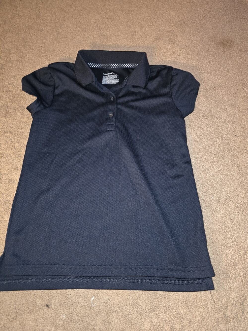 EUC Girls Cat And Jack Navy Polo Girls Shirt Small Size 6-7 Uniform